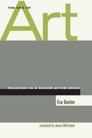 Front cover of The End of Art by Eva Geulen