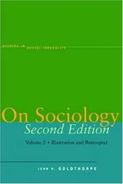 Front cover of On Sociology Second Edition Volume Two by John Goldthorpe