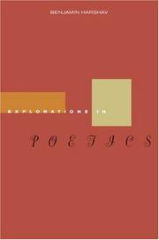 Cover of Explorations in Poetics by Benjamin Harshav