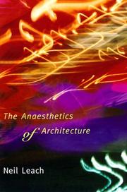 Front cover of The anaesthetics of architecture by Neil Leach