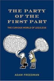 Front cover of The Party of the First Part by Adam Freedman