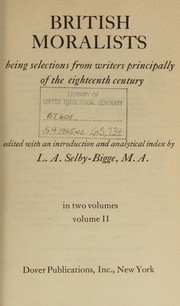Cover of British moralists by Lewis Amherst Selby-Bigge