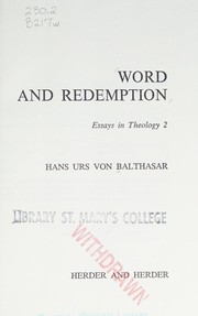 Front cover of Verbum caro by Hans Urs von Balthasar