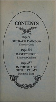 Front cover of Outback Rainbow - Fraser's Bride - In the Shade of the Palms by Dorothy Cork