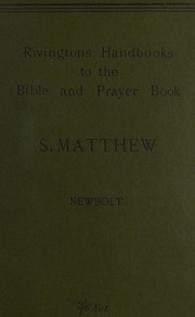 Front cover of Handbook to the Gospel according to S. Matthew by W. C. E. Newbolt