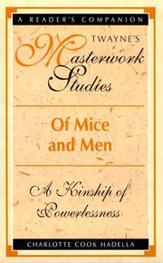 Front cover of Of mice and men by Charlotte Cook Hadella