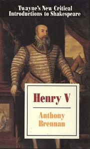 Cover of Henry V by Anthony Brennan