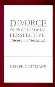 Cover of Divorce in psychosocial perspective by Josef Guttmann