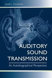 Front cover of Auditory Sound Transmission by Jozef J. Zwislocki