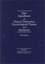 Front cover of Ellis' Handbook of mental deficiency, psychological theory and research by William E. MacLean Jr.