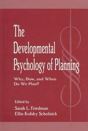 Front cover of The developmental psychology of planning by Ellin Kofsky Scholnick