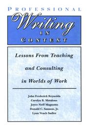 Cover of Professional writing in context by John Frederick Reynolds