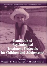 Cover of Handbook of psychological treatment protocols for children and adolescents by Vincent B. Van Hasselt