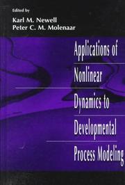 Front cover of Applications of nonlinear dynamics to developmental process modeling by Karl M. Newell
