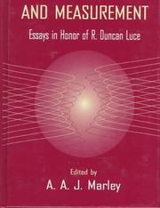Front cover of Choice, decision, and measurement by R. Duncan Luce