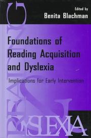 Front cover of Foundations of Reading Acquisition and Dyslexia by Benita A. Blachman