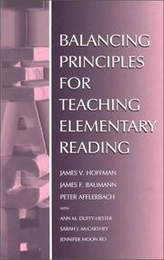Cover of Balancing principles for teaching elementary reading by James V. Hoffman
