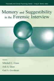 Cover of Memory and suggestibility in the forensic interview by Mitchell Eisen