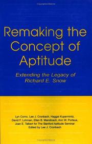 Front cover of Remaking the concept of aptitude by Richard E. Snow