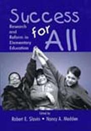 Cover of Success for All by Robert E. Slavin