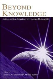 Cover of Beyond knowledge by Larisa V. Shavinina