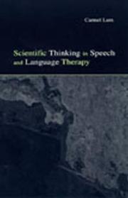 Front cover of Scientific thinking in speech and language therapy by Carmel Lum