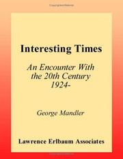 Cover of Interesting times by George Mandler