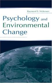 Front cover of Psychology and Environmental Change by Raymond S. Nickerson