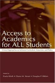 Front cover of Access to academics for all students by Paula Kluth