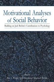 Front cover of Motivational analyses of social behavior by Rex A. Wright