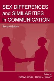 Front cover of Sex differences and similarities in communication by Daniel J. Canary