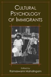Front cover of Cultural psychology of immigrants by Ram Mahalingam