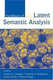 Front cover of Handbook of latent semantic analysis by Thomas K. Landauer