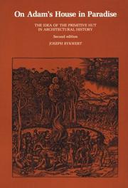 Front cover of On Adam's house in Paradise by Joseph Rykwert