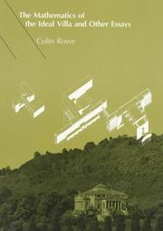 Front cover of The Mathematics of the Ideal Villa and Other Essays by Colin Rowe
