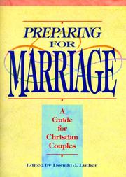 Front cover of Preparing for Marriage by Donald J. Luther
