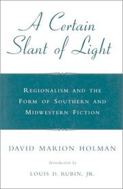 Front cover of A certain slant of light by David Marion Holman