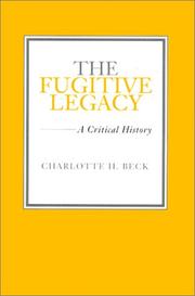 Cover of The fugitive legacy by Charlotte H. Beck