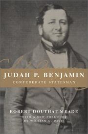 Cover of Judah P. Benjamin by Robert Douthat Meade