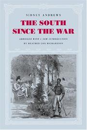 Front cover of The South since the war by Sidney Andrews