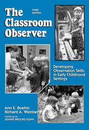 Cover of The classroom observer by Ann E. Boehm