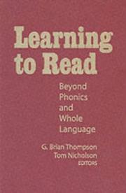 Cover of Learning to read by Tom Nicholson