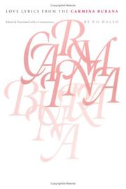 Front cover of Love Lyrics from the Carmina Burana by P. G. Walsh