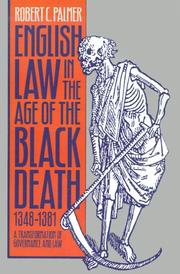 Front cover of English Law in the Age of the Black Death, 1348-1381 by Robert C. Palmer