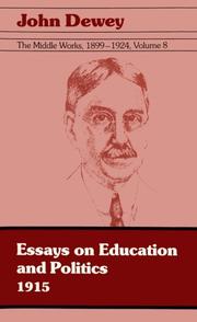 Front cover of The Middle Works of John Dewey, Volume 8, 1899 - 1924 by John Dewey