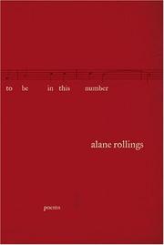Front cover of To be in this number by Alane Rollings