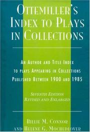 Front cover of Index to plays in collections by John H. Ottemiller