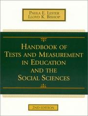Front cover of Handbook of tests and measurement in education and the social sciences by Paula E. Lester