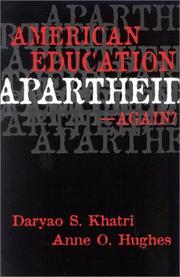 Front cover of American Education Apartheid--Again? by Anne O. Hughes