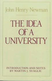 Front cover of The idea of a university by John Henry Newman